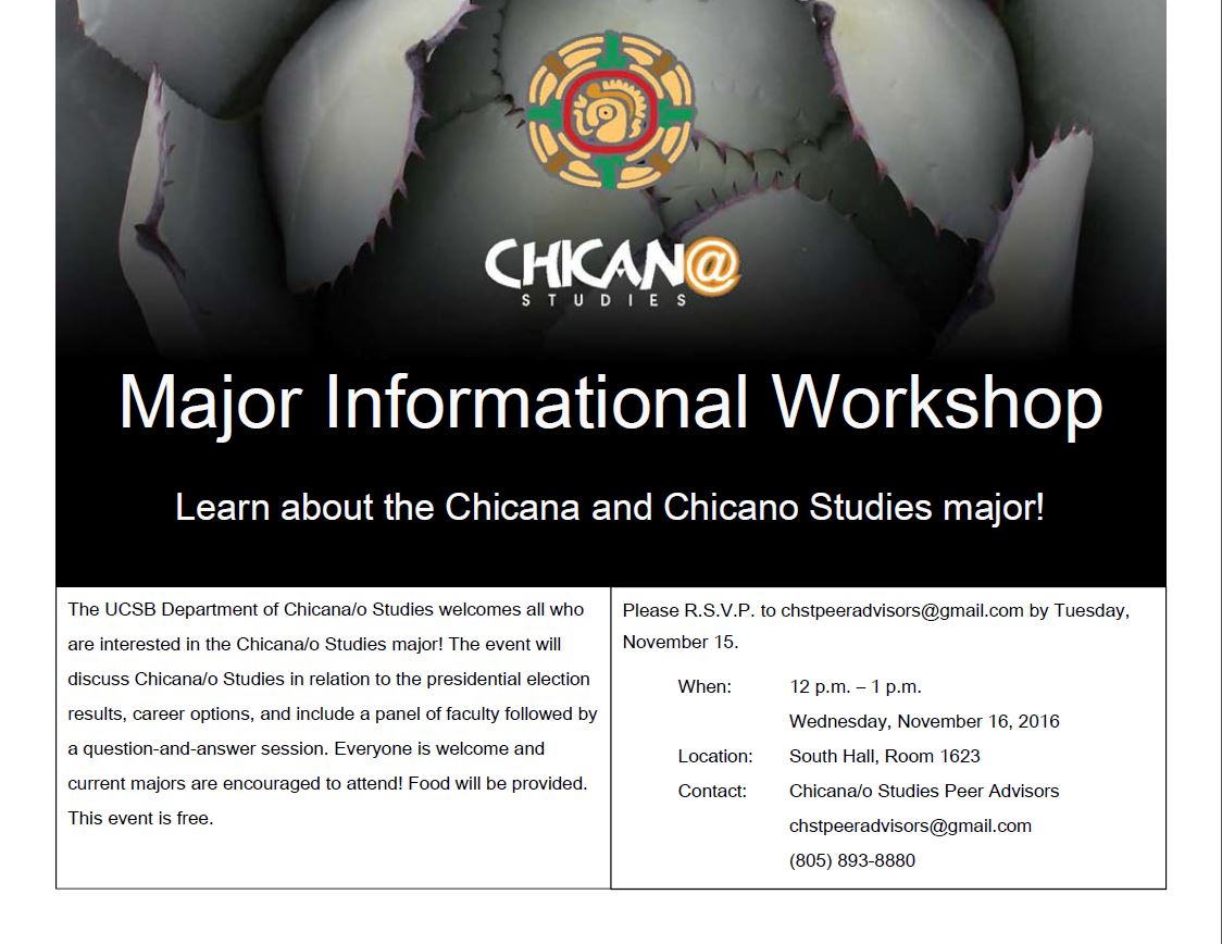 Chicana and Chicano Studies Major informational  Event Image