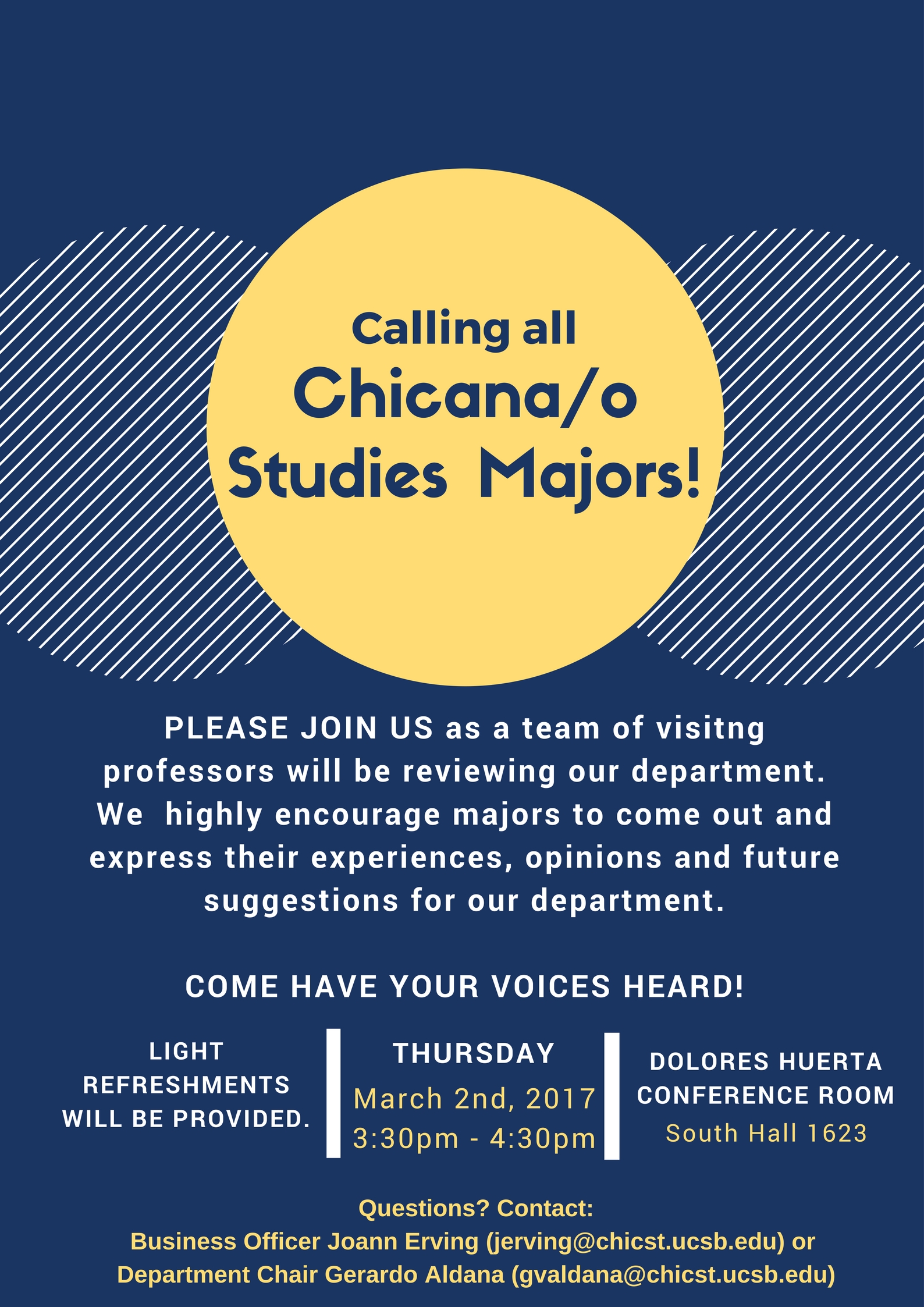 Participate in the Department Review! Undergraduate Students Invited! Event Image